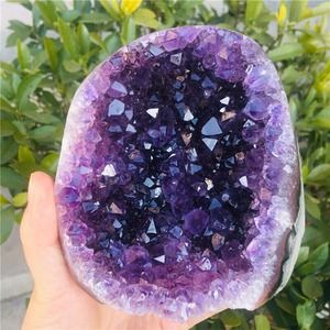 Natural Amethyst Thunder Egg Geode Quartz Cluster Crystal Unique Specimen AAA.